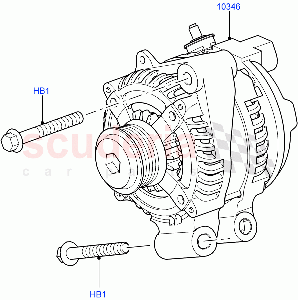 Alternator And Mountings (5.0L OHC SGDI NA V8 Petrol - AJ133) ((V) FROMAA000001) of Land Rover Land Rover Discovery 4 (2010-2016) [3.0 Diesel 24V DOHC TC]