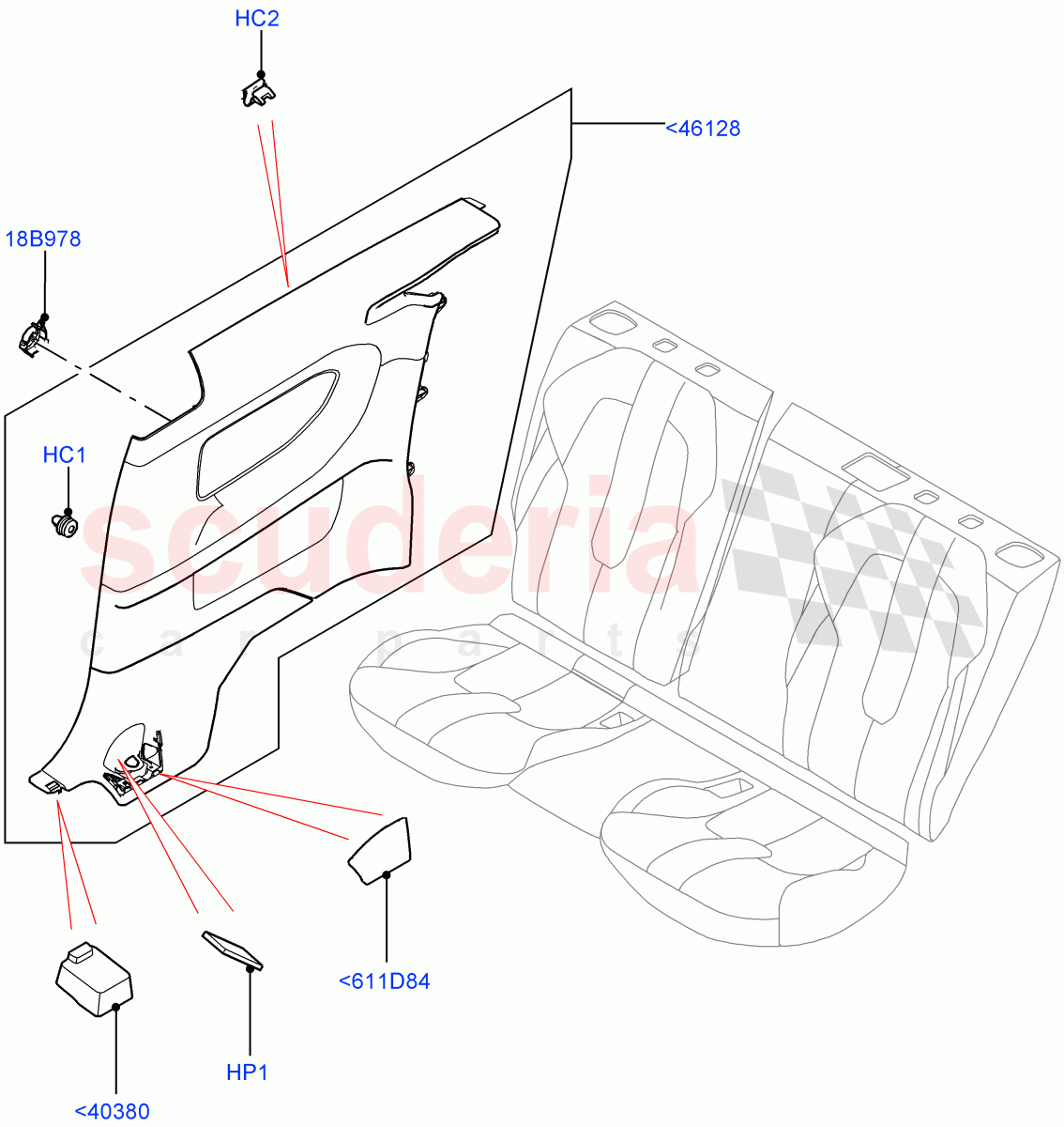 Side Trim (Quarter Trim Panel) (3 Door, Halewood (UK)) of Land Rover Land Rover Range Rover Evoque (2012-2018) [2.0 Turbo Diesel]