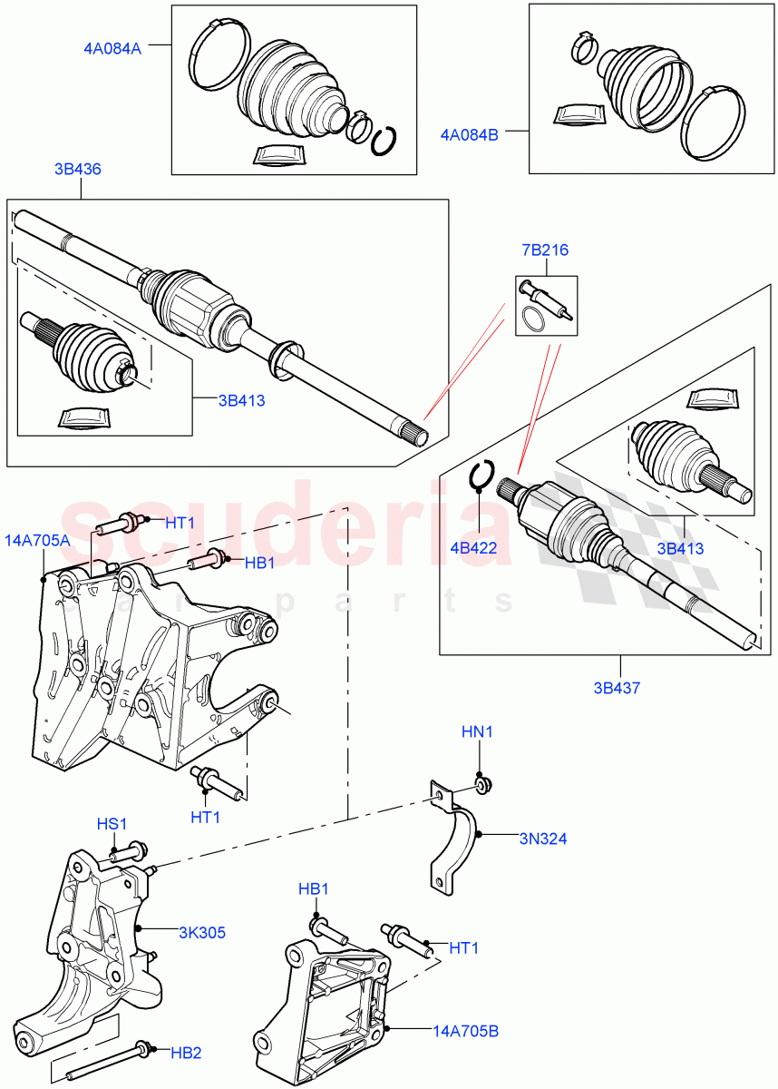 Drive Shaft - Front Axle Drive (Changsu (China)) ((V) FROMFG000001, (V) TOKG446856) of Land Rover Land Rover Discovery Sport (2015+) [2.0 Turbo Diesel]