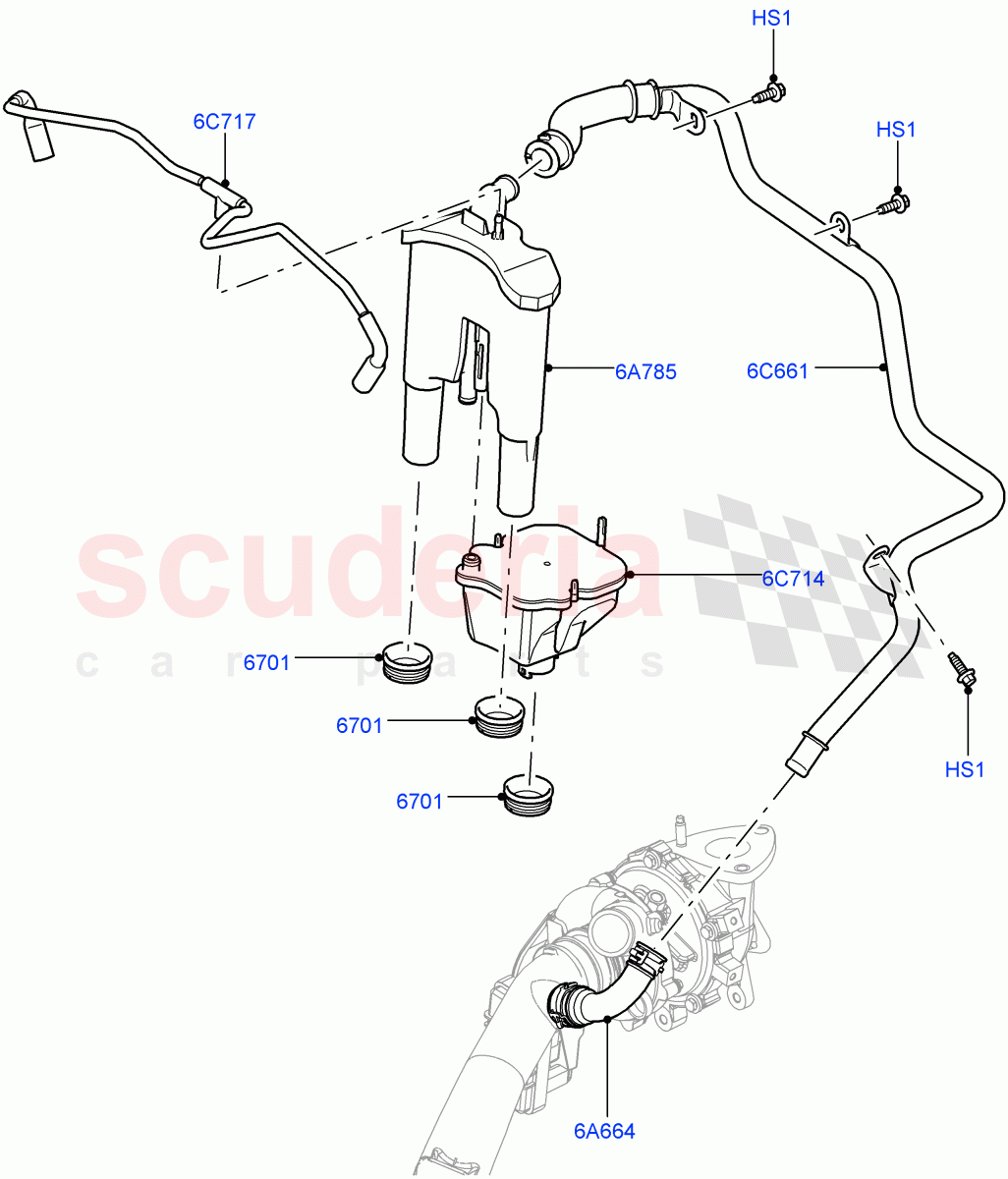 Emission Control - Crankcase (Engine Ventilation) (3.0 V6 Diesel) ((V) FROMAA000001) of Land Rover Land Rover Range Rover Sport (2010-2013) [3.0 Diesel 24V DOHC TC]