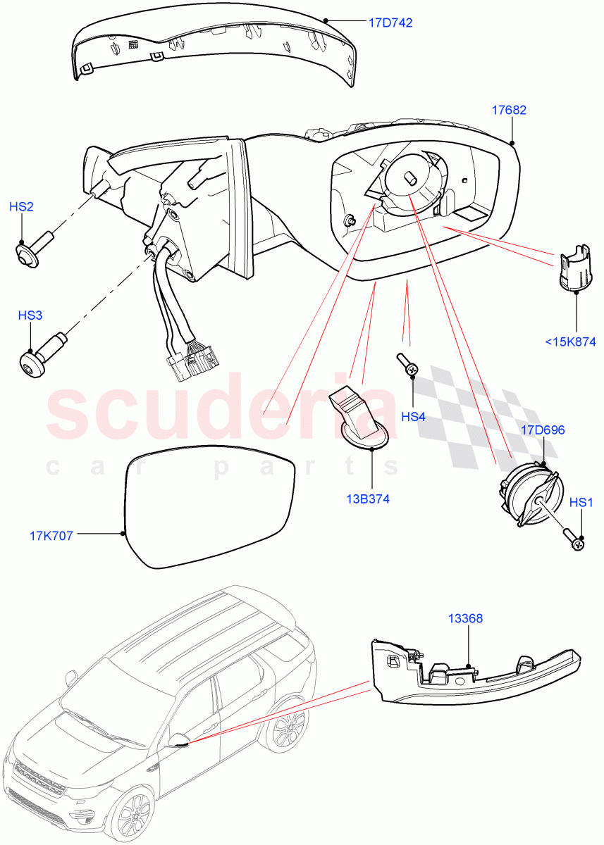 Exterior Rear View Mirror (Changsu (China)) ((V) FROMFG000001) of Land Rover Land Rover Discovery Sport (2015+) [2.0 Turbo Petrol GTDI]