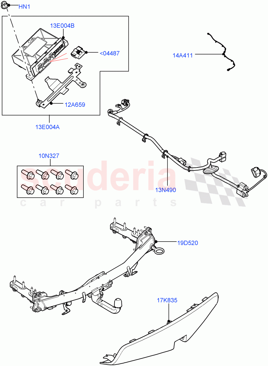 Towing Equipment (Detachable Tow Bar, Accessory) ((-) "CDN/USA", Halewood (UK)) ((V) FROMLH000001) of Land Rover Land Rover Discovery Sport (2015+) [2.0 Turbo Diesel]