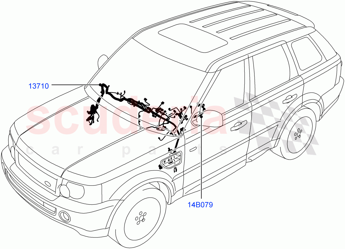 Electrical Wiring - Engine And Dash (Facia And Console) ((V) TO8A999999) of Land Rover Land Rover Range Rover Sport (2005-2009) [4.4 AJ Petrol V8]