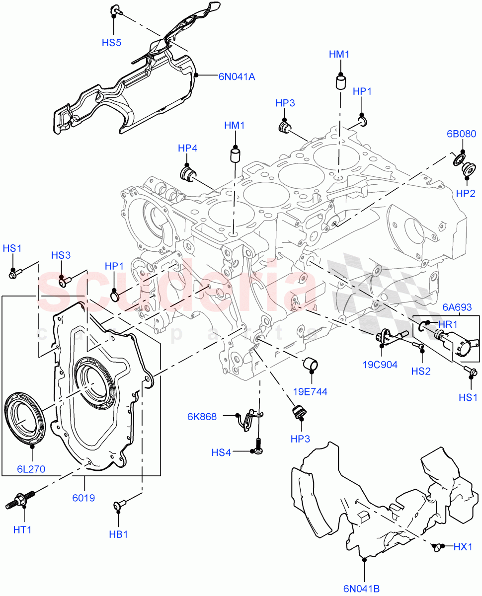 Cylinder Block And Plugs (2.0L AJ21D4 Diesel Mid) ((V) FROMMA000001) of Land Rover Land Rover Range Rover Velar (2017+) [2.0 Turbo Diesel AJ21D4]