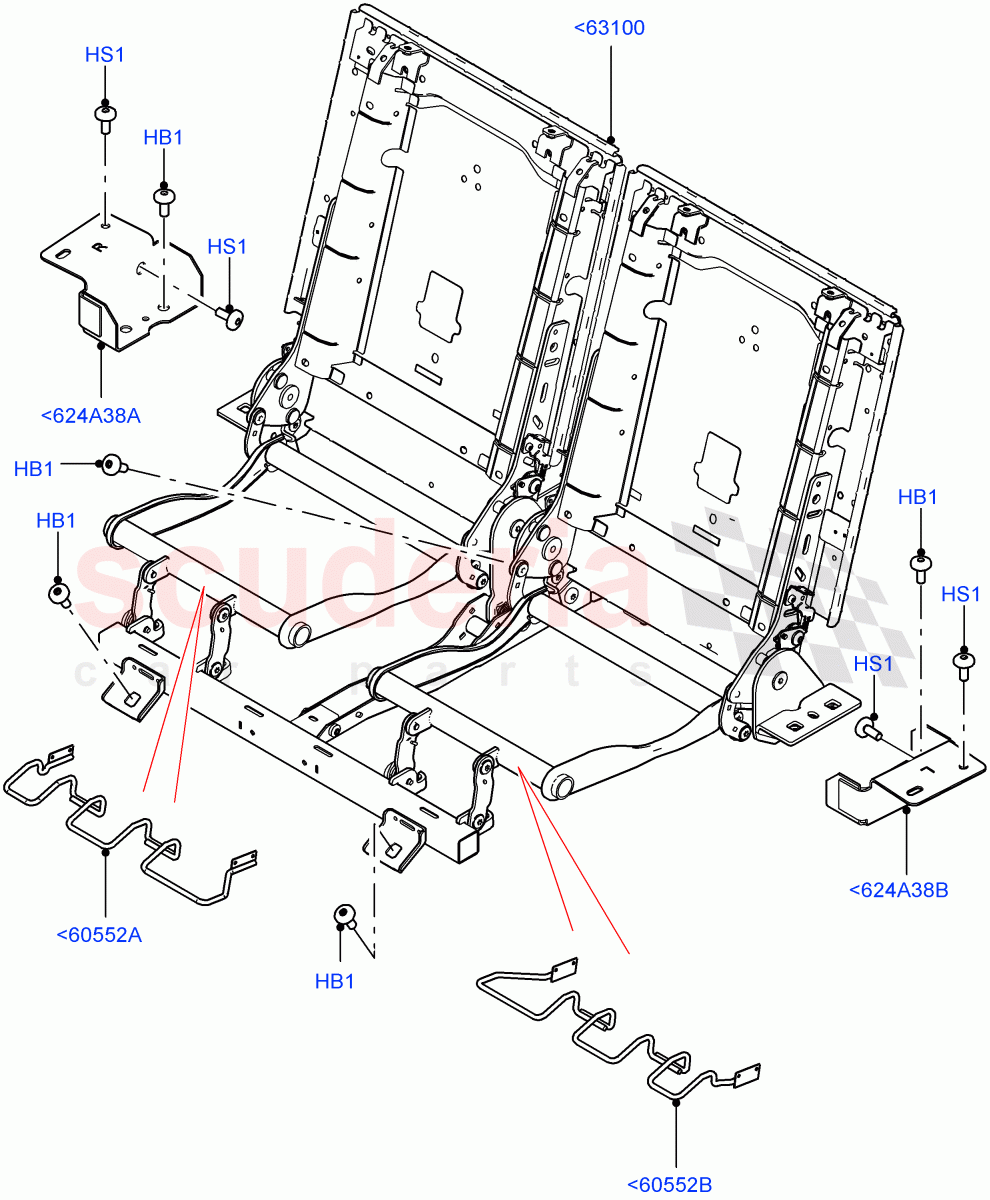 Rear Seat Base (Itatiaia (Brazil), Third Row Dual Individual Seat) ((V) FROMGT000001) of Land Rover Land Rover Discovery Sport (2015+) [2.0 Turbo Diesel]