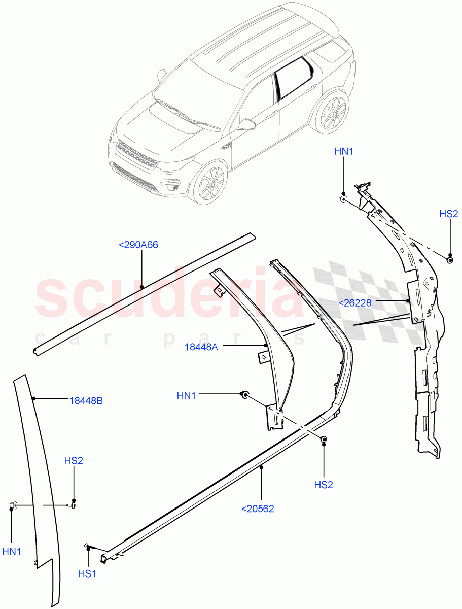Rear Doors, Hinges & Weatherstrips (Finishers) (Itatiaia (Brazil)) ((V) FROMGT000001) of Land Rover Land Rover Discovery Sport (2015+) [2.2 Single Turbo Diesel]