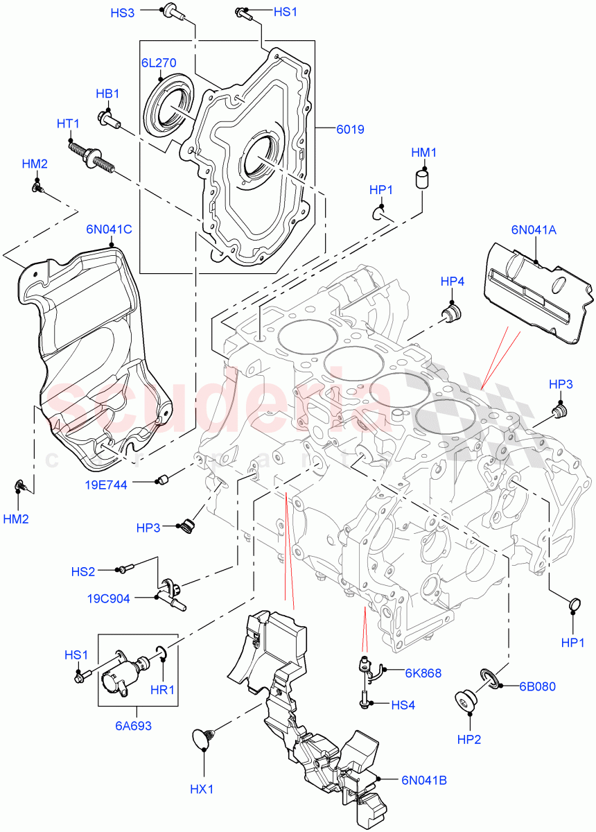 Cylinder Block And Plugs (2.0L AJ21D4 Diesel Mid, Halewood (UK)) ((V) FROMMH000001) of Land Rover Land Rover Discovery Sport (2015+) [2.0 Turbo Diesel AJ21D4]