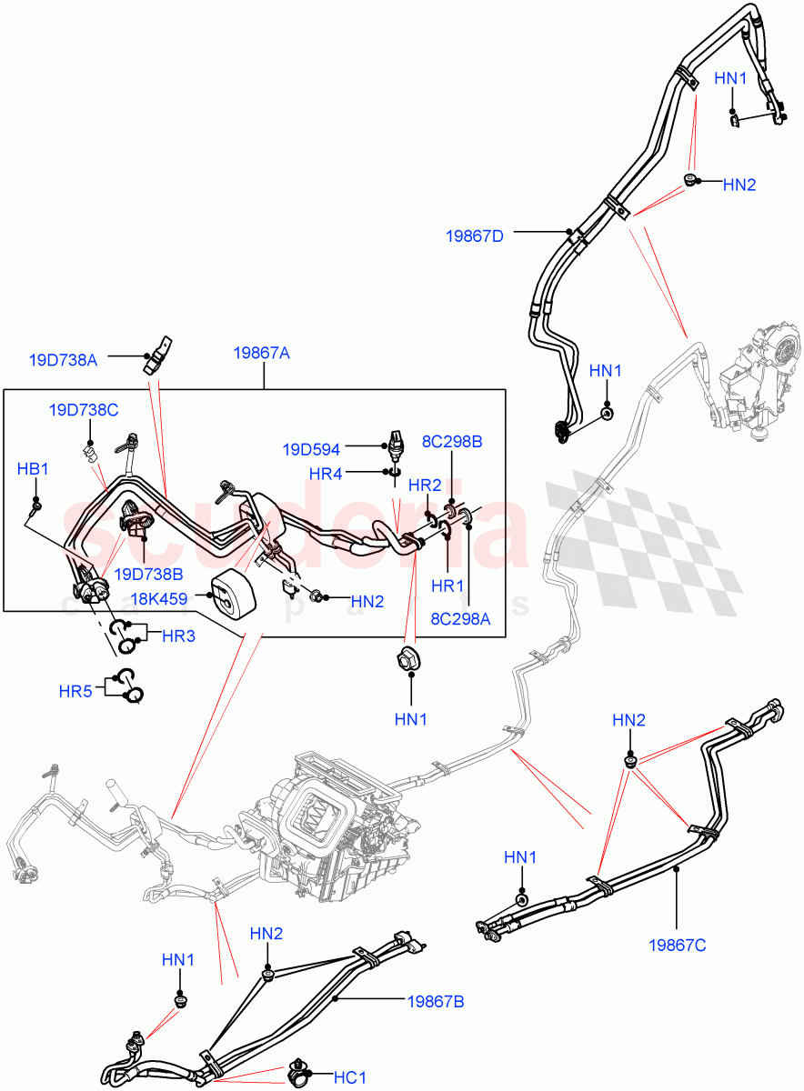 Air Conditioning System (Changsu (China), Climate Control - Chiller Unit, Air Conditioning Refrigerant-R134A) ((V) FROMFG000001, (V) TOKG446856) of Land Rover Land Rover Discovery Sport (2015+) [2.2 Single Turbo Diesel]