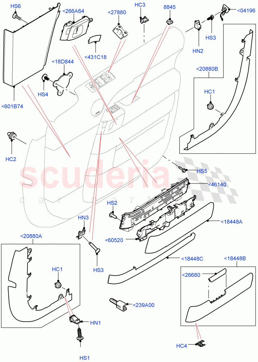 Front Door Trim Installation of Land Rover Land Rover Range Rover Sport (2014+) [3.0 I6 Turbo Diesel AJ20D6]