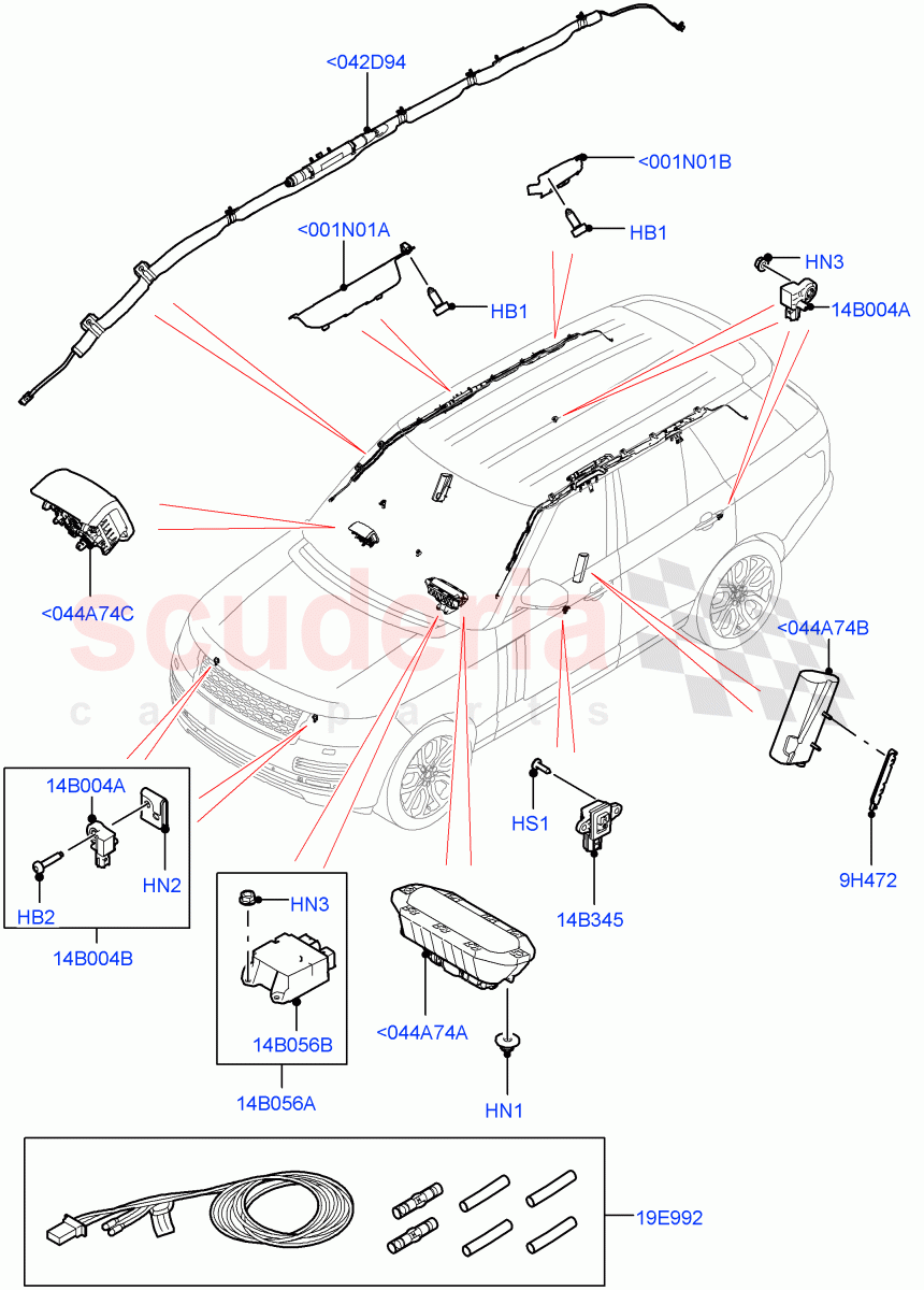Airbag System (Airbag Modules) ((V) FROMJA000001) of Land Rover Land Rover Range Rover (2012-2021) [4.4 DOHC Diesel V8 DITC]