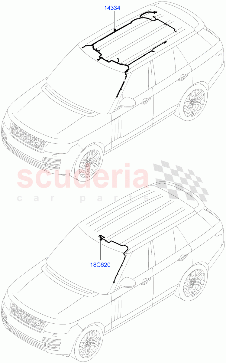 Electrical Wiring - Body And Rear (Roof) of Land Rover Land Rover Range Rover (2012-2021) [2.0 Turbo Petrol GTDI]
