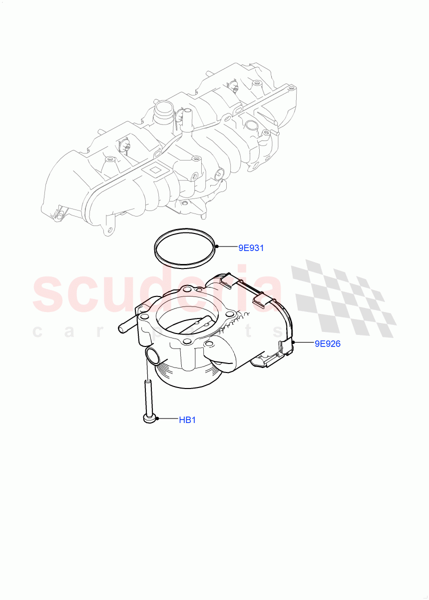 Throttle Housing (Nitra Plant Build) (2.0L I4 High DOHC AJ200 Petrol, 2.0L AJ200P Hi PHEV) ((V) FROMK2000001) of Land Rover Land Rover Discovery 5 (2017+) [2.0 Turbo Petrol AJ200P]