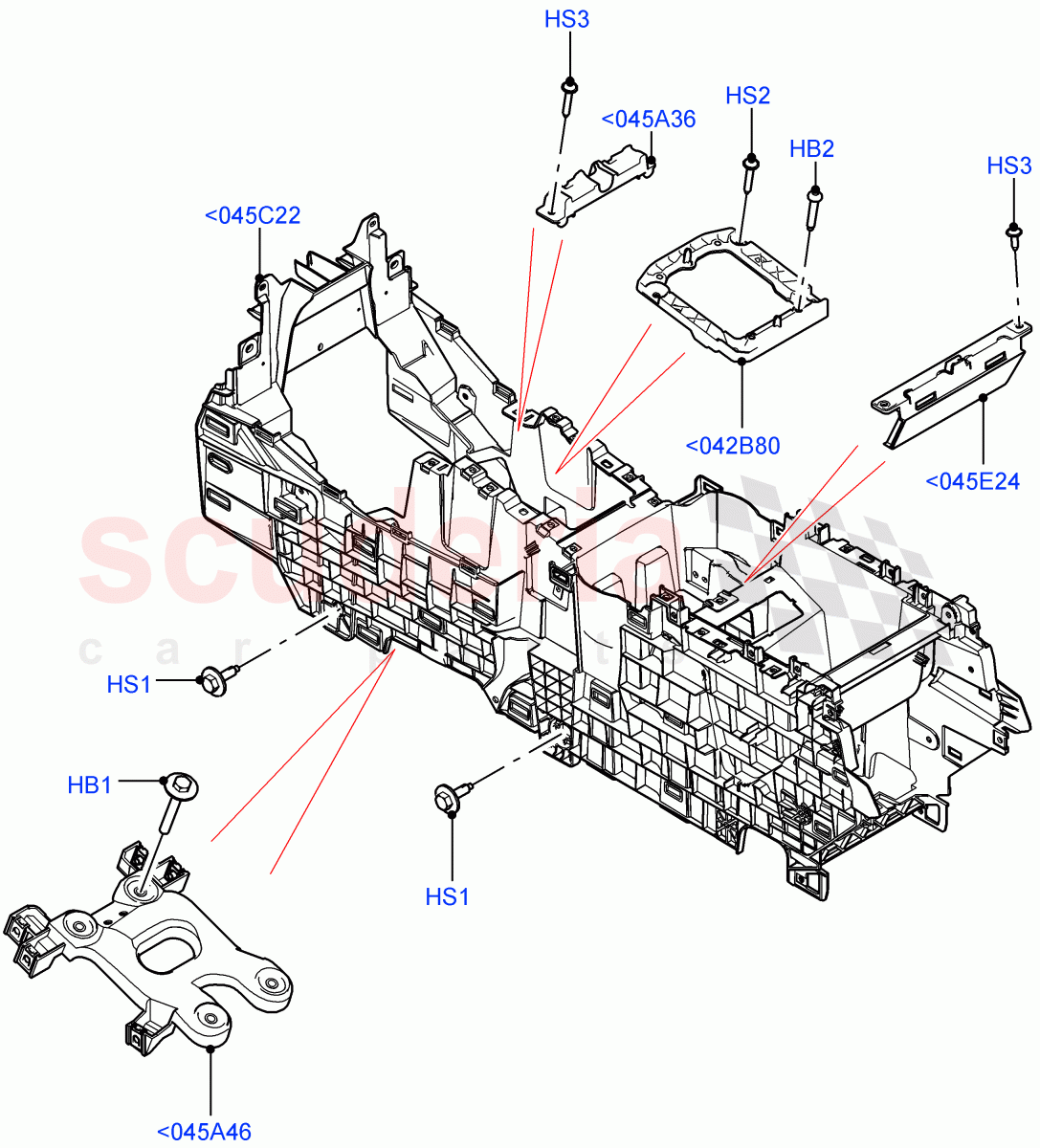 Console - Floor (Internal Components) (Changsu (China)) of Land Rover Land Rover Range Rover Evoque (2019+) [2.0 Turbo Diesel]