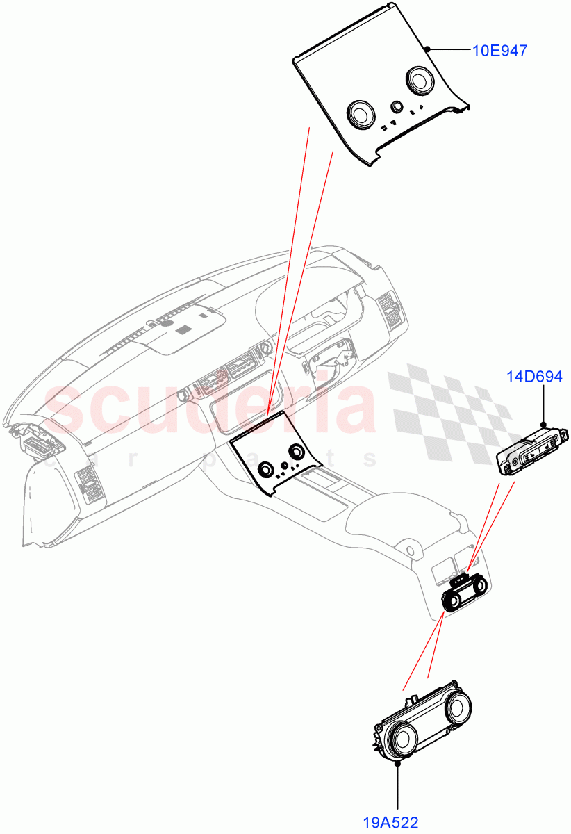 Heater & Air Conditioning Controls ((V) FROMJA000001) of Land Rover Land Rover Range Rover Sport (2014+) [3.0 Diesel 24V DOHC TC]