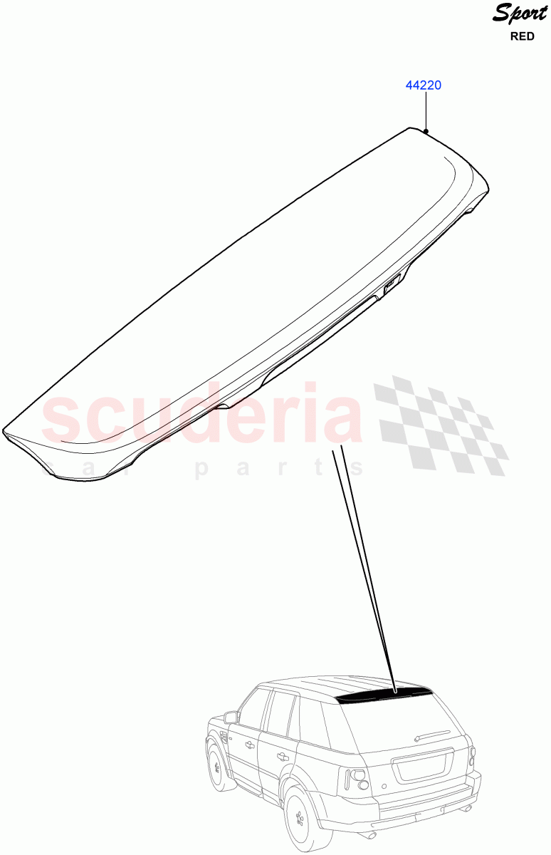 Spoiler And Related Parts (Red Sport LE) ((V) FROMDA000001) of Land Rover Land Rover Range Rover Sport (2010-2013) [3.6 V8 32V DOHC EFI Diesel]