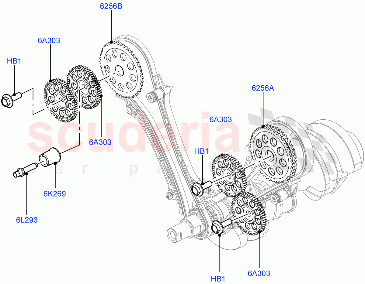 Timing Gear (Sprockets, Solenoids) (4.4L DOHC DITC V8 Diesel) ((V) FROMBA000001) of Land Rover Land Rover Range Rover (2010-2012) [4.4 DOHC Diesel V8 DITC]