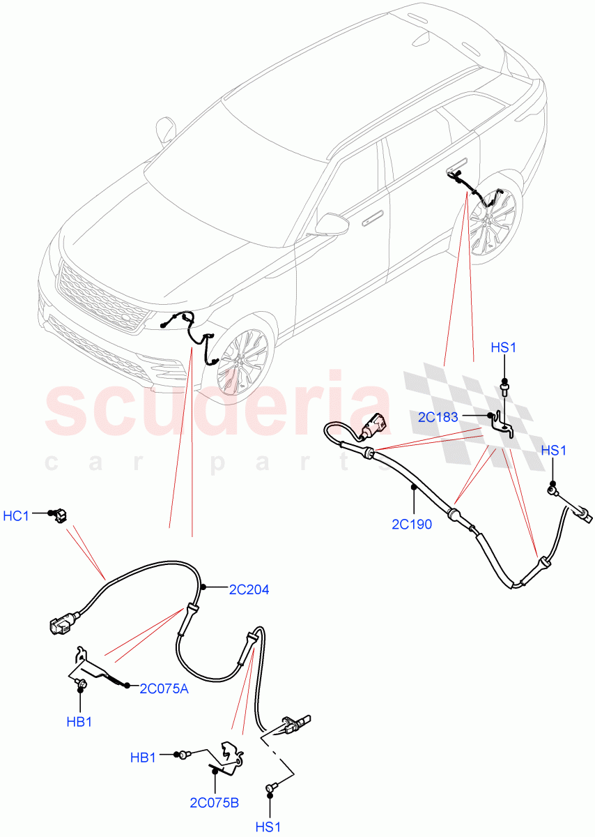 Anti-Lock Braking System (ABS/Speed Sensor) of Land Rover Land Rover Range Rover Velar (2017+) [2.0 Turbo Diesel]