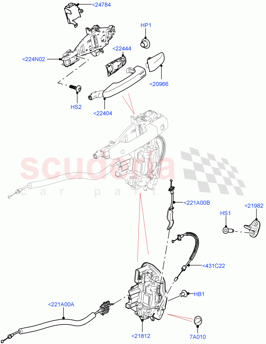 Front Door Lock Controls ((V) FROMP2000001) of Land Rover Land Rover Defender (2020+) [5.0 OHC SGDI SC V8 Petrol]