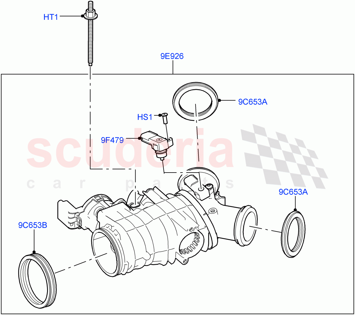 Throttle Housing (Nitra Plant Build) (3.0 V6 D Gen2 Mono Turbo, 3.0 V6 D Gen2 Twin Turbo) ((V) FROMK2000001) of Land Rover Land Rover Discovery 5 (2017+) [3.0 Diesel 24V DOHC TC]