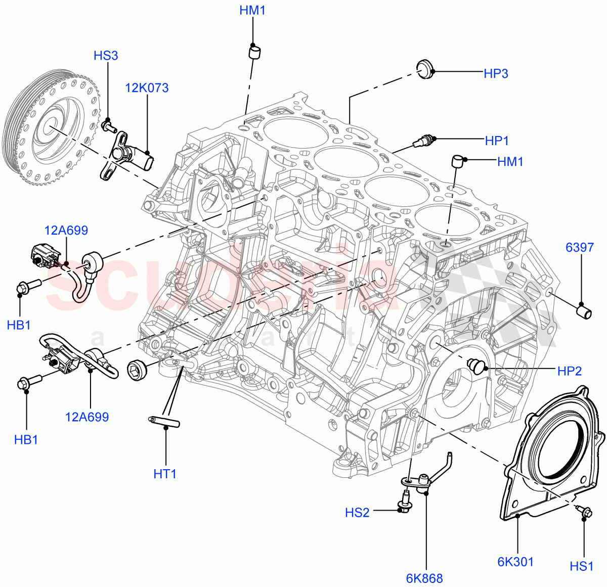 Cylinder Block And Plugs (2.0L 16V TIVCT T/C 240PS Petrol, Changsu (China)) ((V) FROMEG000001) of Land Rover Land Rover Range Rover Evoque (2012-2018) [2.0 Turbo Petrol GTDI]