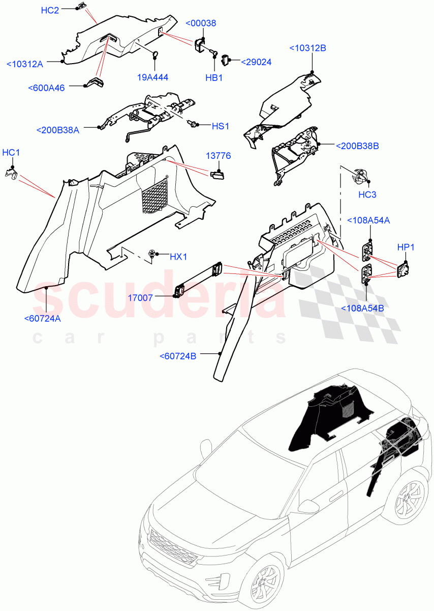 Side Trim (Luggage Compartment) (Halewood (UK)) of Land Rover Land Rover Range Rover Evoque (2019+) [2.0 Turbo Diesel]