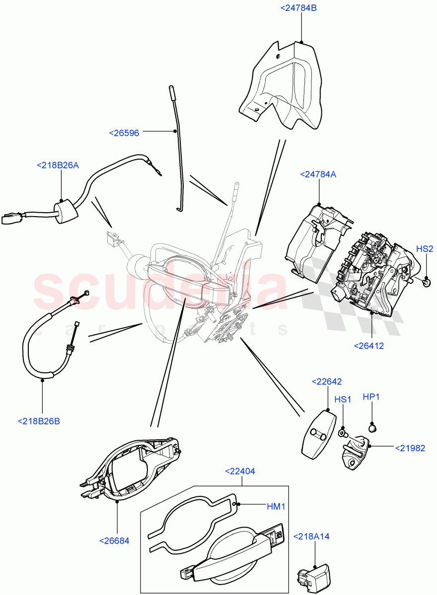 Rear Door Lock Controls ((V) FROMAA000001) of Land Rover Land Rover Range Rover (2010-2012) [5.0 OHC SGDI SC V8 Petrol]