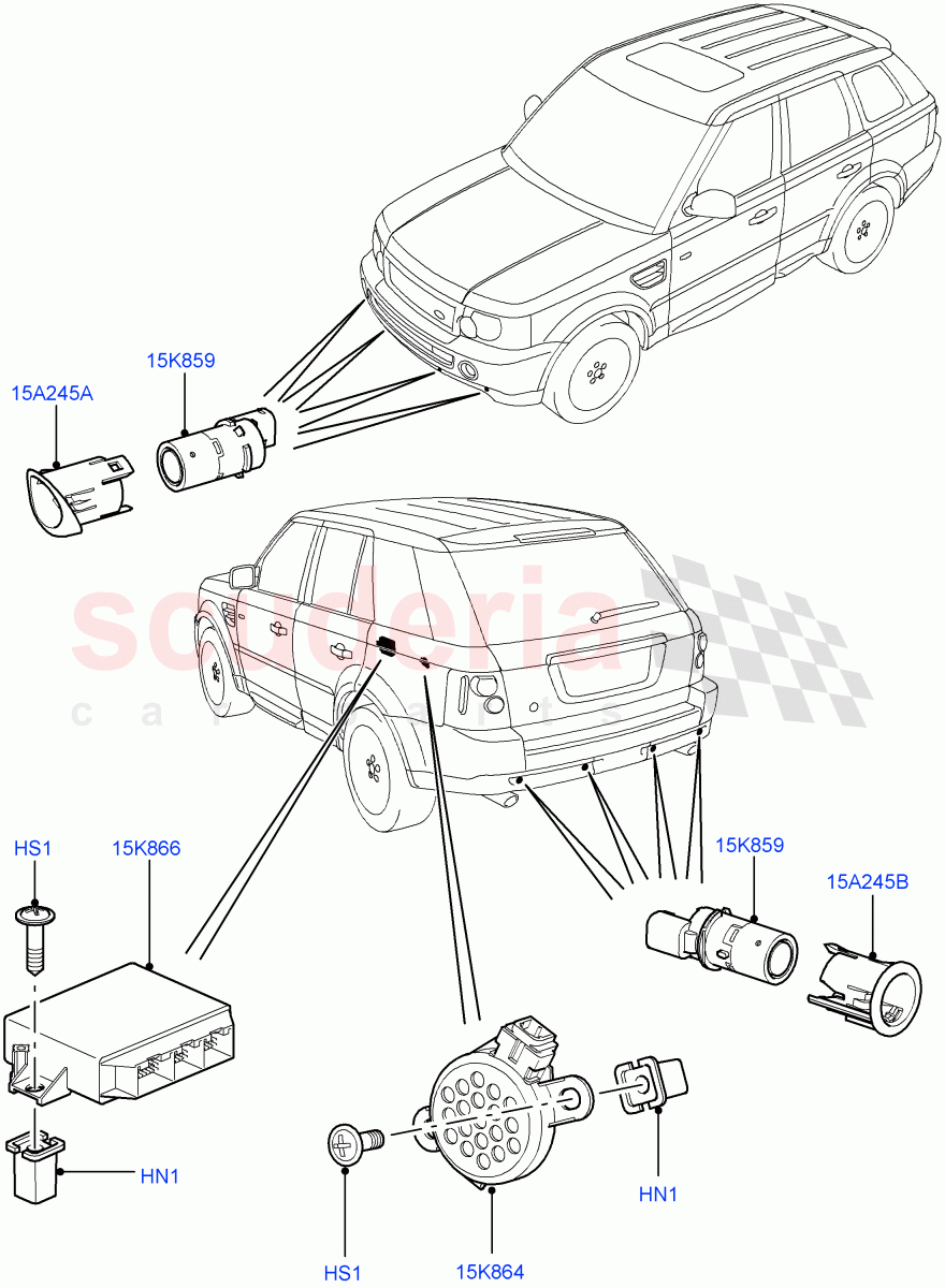 Parking Distance Control ((V) TO9A999999) of Land Rover Land Rover Range Rover Sport (2005-2009) [2.7 Diesel V6]
