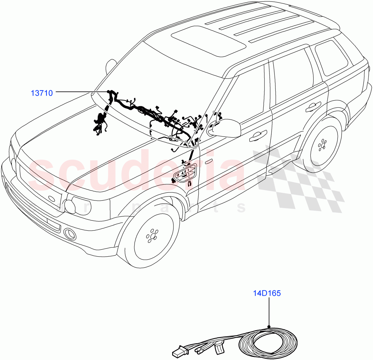 Electrical Wiring - Engine And Dash (Facia) ((V) FROMAA000001) of Land Rover Land Rover Range Rover Sport (2010-2013) [5.0 OHC SGDI SC V8 Petrol]