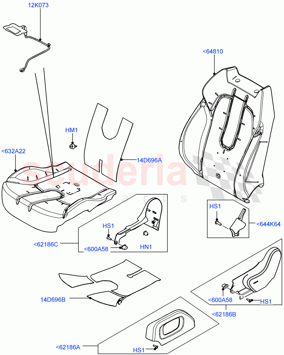 Front Seat Pads/Valances & Heating (Changsu (China), Seat - Standard) ((V) FROMEG000001, (V) TOGG134737) of Land Rover Land Rover Range Rover Evoque (2012-2018) [2.2 Single Turbo Diesel]