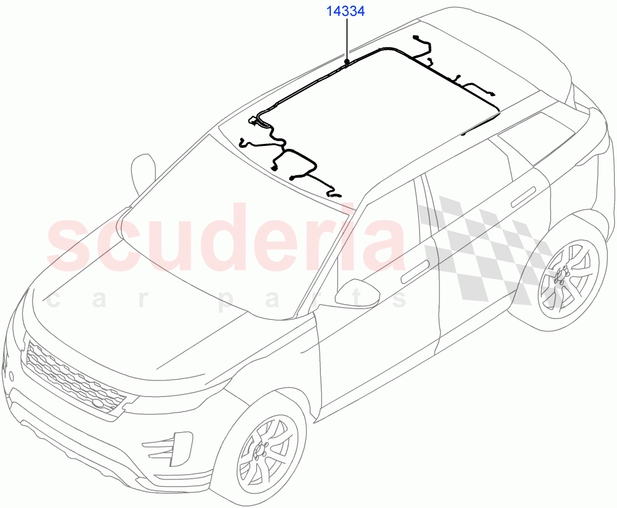 Electrical Wiring - Body And Rear (Roof) (Itatiaia (Brazil)) of Land Rover Land Rover Range Rover Evoque (2019+) [2.0 Turbo Diesel]