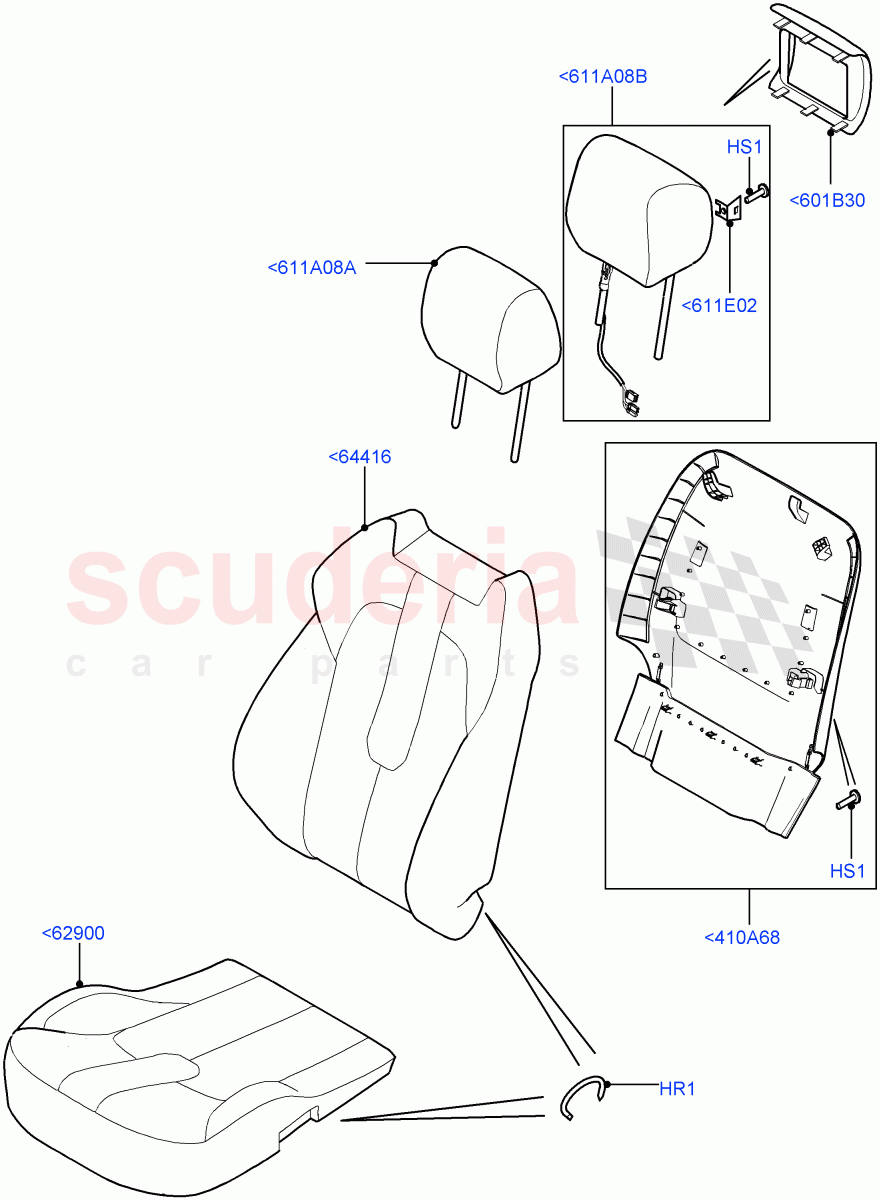 Front Seat Covers (Windsor Sport Leather Perforated, Itatiaia (Brazil)) ((V) FROMGT000001) of Land Rover Land Rover Range Rover Evoque (2012-2018) [2.2 Single Turbo Diesel]