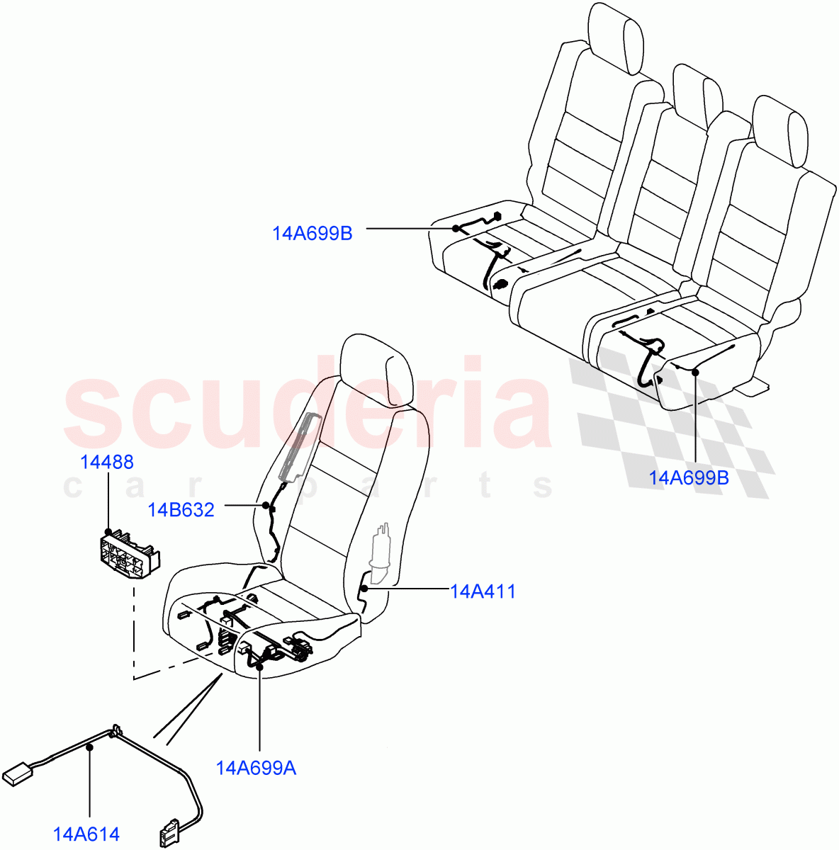 Electrical Wiring - Body And Rear (Seats) ((V) FROMAA000001) of Land Rover Land Rover Range Rover Sport (2010-2013) [5.0 OHC SGDI NA V8 Petrol]