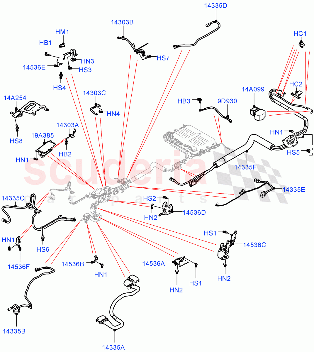 Hybrid Electrical Modules (HV Cables, HV Junction Box) (2.0L AJ200P Hi PHEV) ((V) FROMJA000001) of Land Rover Land Rover Range Rover (2012-2021) [3.0 I6 Turbo Diesel AJ20D6]