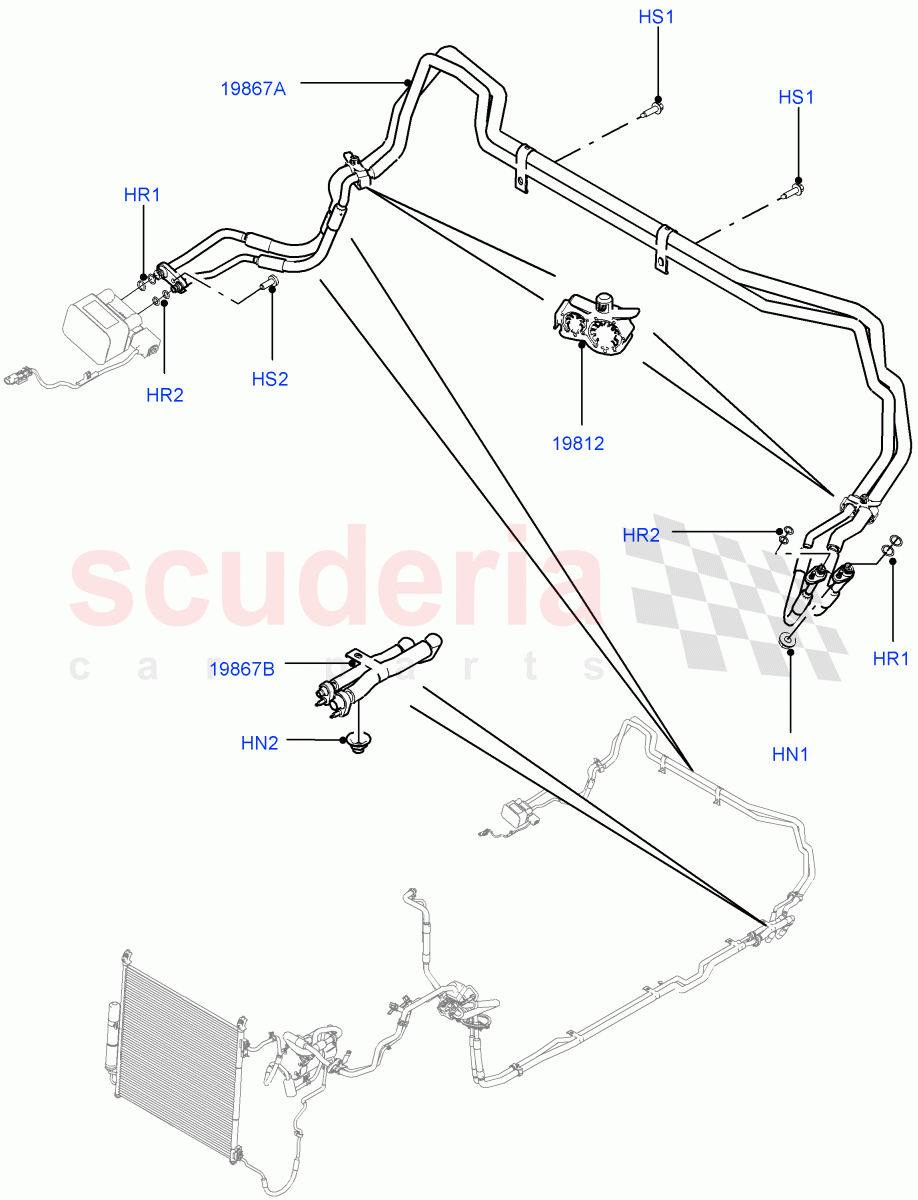 Air Conditioning Condensr/Compressr (Rear) (Air Conditioning Hybrid-Front/Rear) ((V) FROMEA000001, (V) TOHA999999) of Land Rover Land Rover Range Rover (2012-2021) [5.0 OHC SGDI SC V8 Petrol]