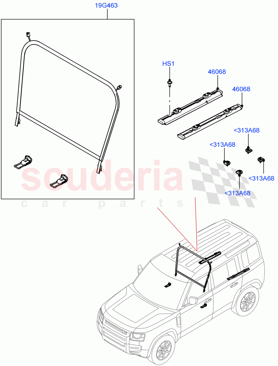 Load Compartment Trim (Floor, Cargo Retention) (Standard Wheelbase, Version - LE, Version - Core, Version - First Edition, Version - X-Dynamic, Version - X) of Land Rover Land Rover Defender (2020+) [2.0 Turbo Petrol AJ200P]