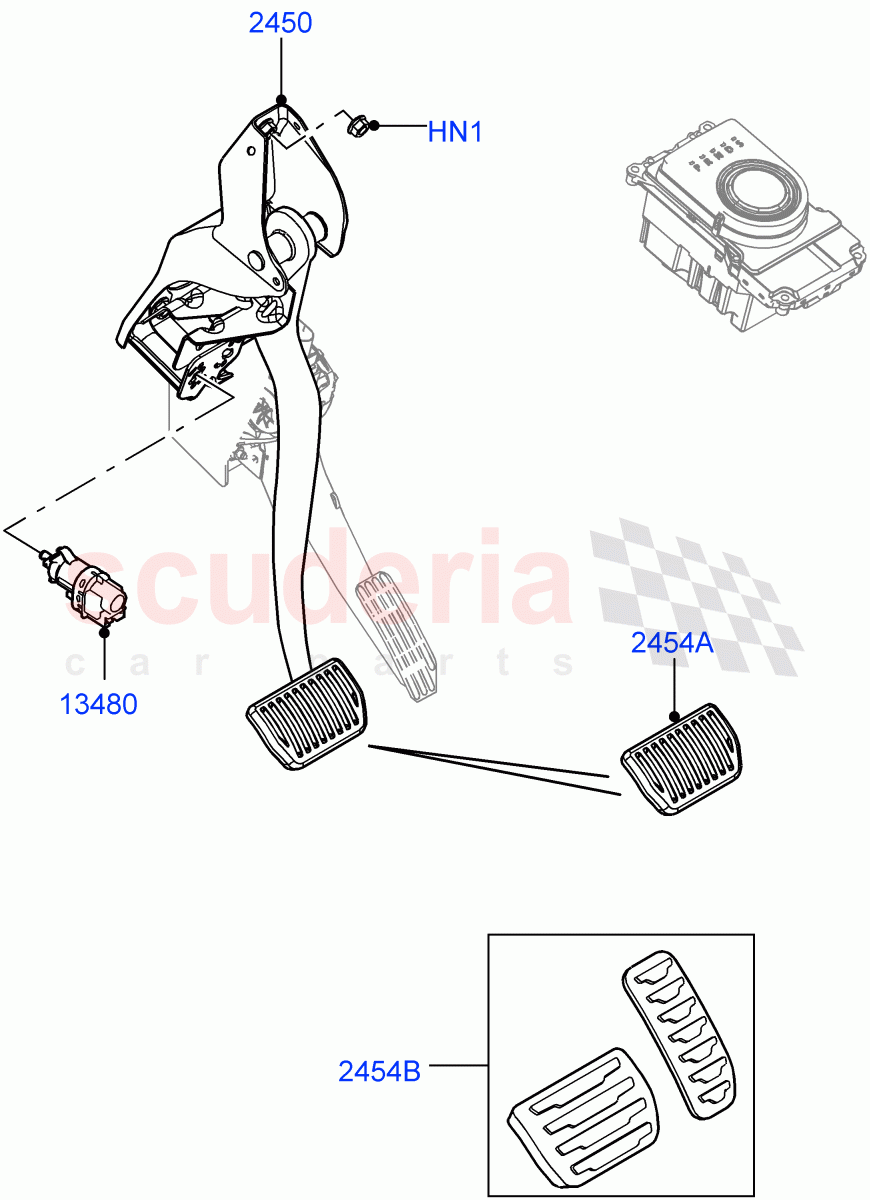 Brake And Clutch Controls (9 Speed Auto AWD, Itatiaia (Brazil)) ((V) FROMGT000001) of Land Rover Land Rover Range Rover Evoque (2012-2018) [2.0 Turbo Diesel]