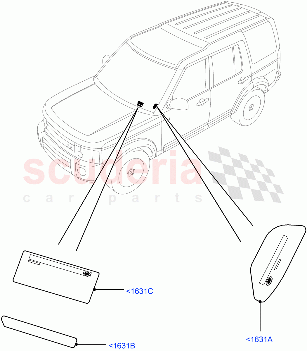 Labels (Windscreen) ((V) FROMAA000001) of Land Rover Land Rover Discovery 4 (2010-2016) [3.0 DOHC GDI SC V6 Petrol]