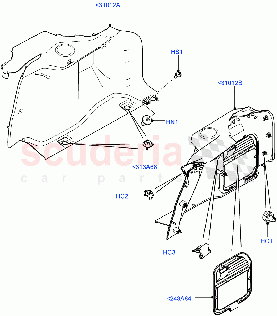 Side Trim (Luggage Compartment) (Itatiaia (Brazil)) ((V) FROMGT000001) of Land Rover Land Rover Range Rover Evoque (2012-2018) [2.2 Single Turbo Diesel]