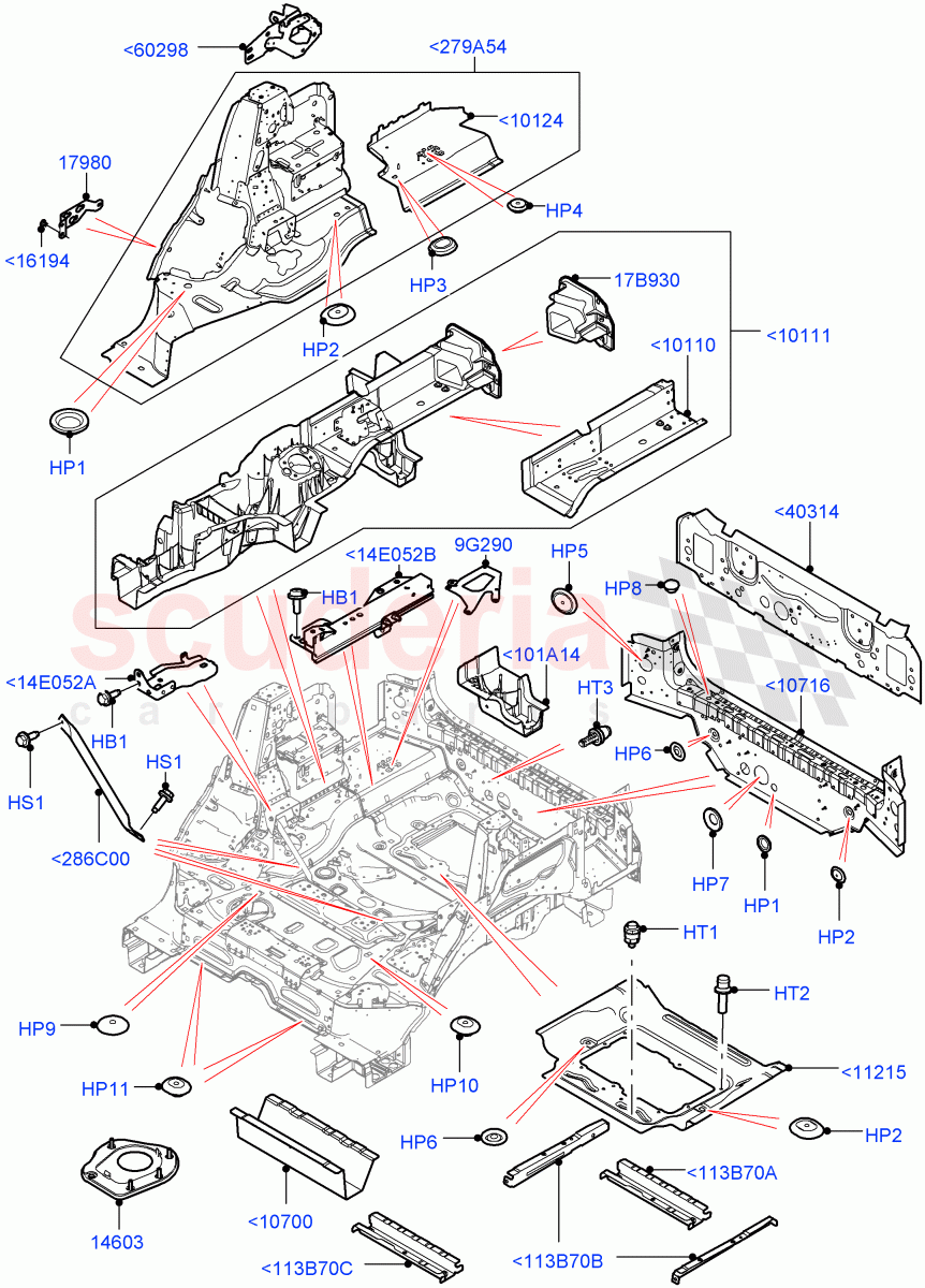 Floor Pan - Centre And Rear of Land Rover Land Rover Range Rover (2012-2021) [2.0 Turbo Petrol AJ200P]