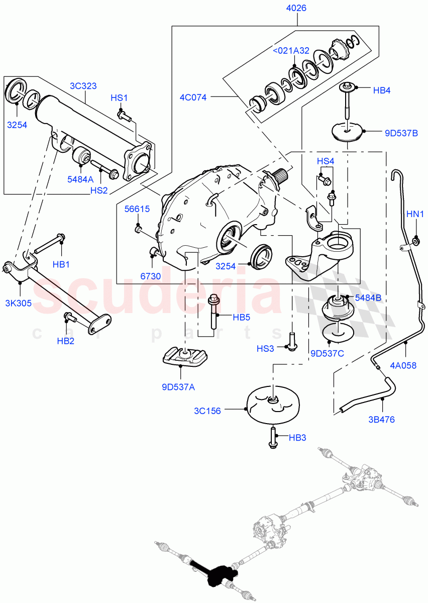 Front Axle Case (4.4L DOHC DITC V8 Diesel, 8 Speed Auto Trans ZF 8HP70 4WD, 3.0 V6 Diesel, 8 Speed Auto Trans ZF 8HP45, 2.0L I4 DSL HIGH DOHC AJ200, 3.0L AJ20D6 Diesel High, 8 Speed Auto Trans ZF 8HP76) of Land Rover Land Rover Range Rover Sport (2014+) [3.0 DOHC GDI SC V6 Petrol]