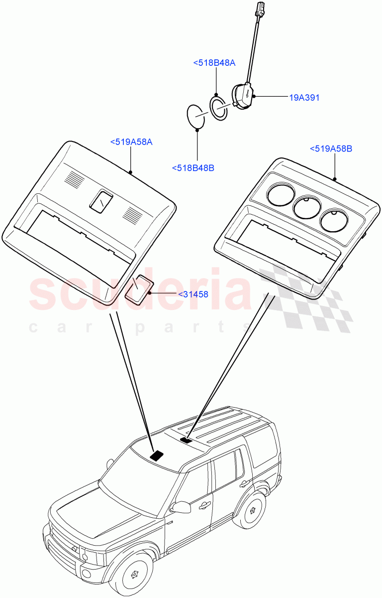 Console - Overhead ((V) FROMAA000001) of Land Rover Land Rover Discovery 4 (2010-2016) [3.0 Diesel 24V DOHC TC]
