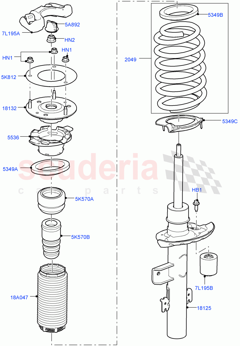 Rear Springs And Shock Absorbers (Itatiaia (Brazil)) ((V) FROMGT000001) of Land Rover Land Rover Range Rover Evoque (2012-2018) [2.0 Turbo Petrol AJ200P]