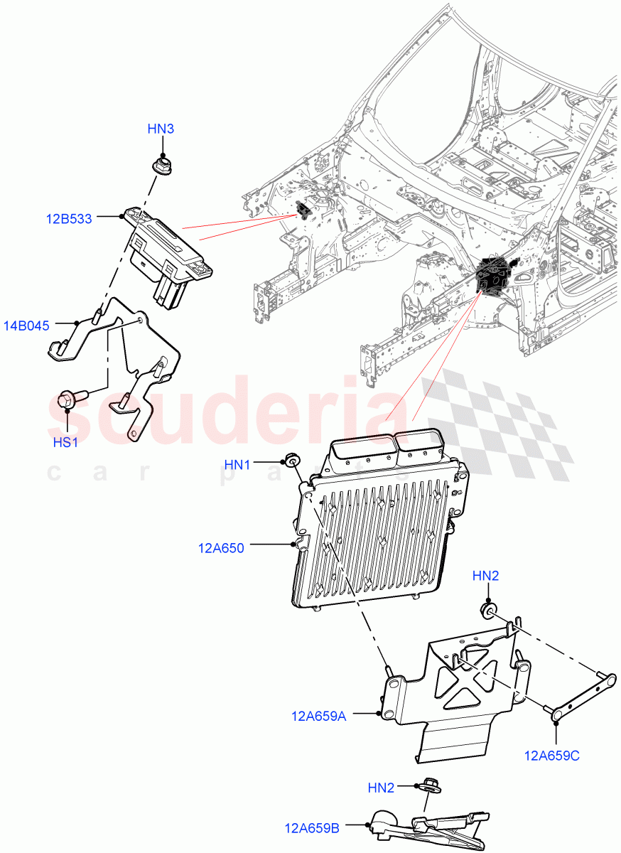 Engine Modules And Sensors (Solihull Plant Build) (2.0L I4 DSL HIGH DOHC AJ200, 2.0L I4 DSL MID DOHC AJ200) ((V) FROMHA000001) of Land Rover Land Rover Range Rover Sport (2014+) [2.0 Turbo Diesel]