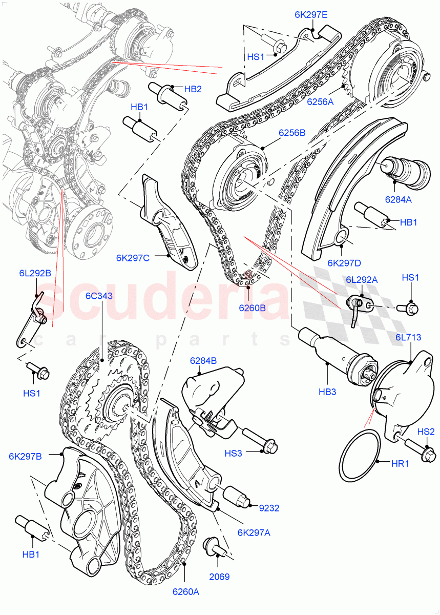 Timing Gear (Solihull Plant Build) (2.0L I4 High DOHC AJ200 Petrol, 2.0L AJ200P Hi PHEV, 2.0L I4 Mid DOHC AJ200 Petrol) ((V) FROMHA000001) of Land Rover Land Rover Range Rover (2012-2021) [2.0 Turbo Petrol AJ200P]