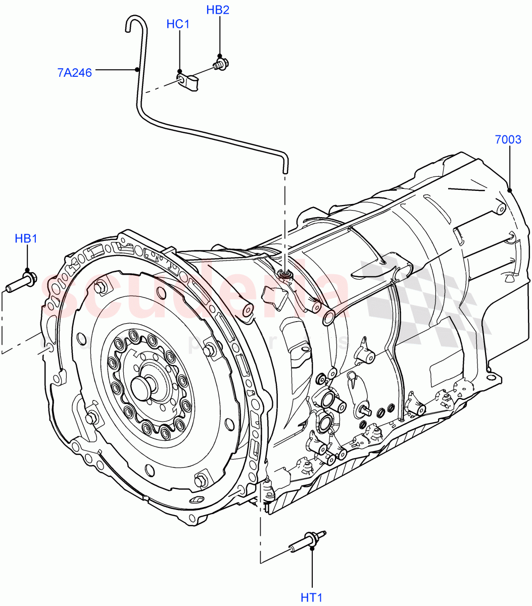 Auto Trans Assy & Speedometer Drive (3.0L DOHC GDI SC V6 PETROL, 8 Speed Auto Trans ZF 8HP70 4WD, 5.0L OHC SGDI SC V8 Petrol - AJ133, 5.0L OHC SGDI NA V8 Petrol - AJ133, 5.0 Petrol AJ133 DOHC CDA, 5.0L P AJ133 DOHC CDA S/C Enhanced) ((V) FROMCA000001) of Land Rover Land Rover Discovery 4 (2010-2016) [4.0 Petrol V6]