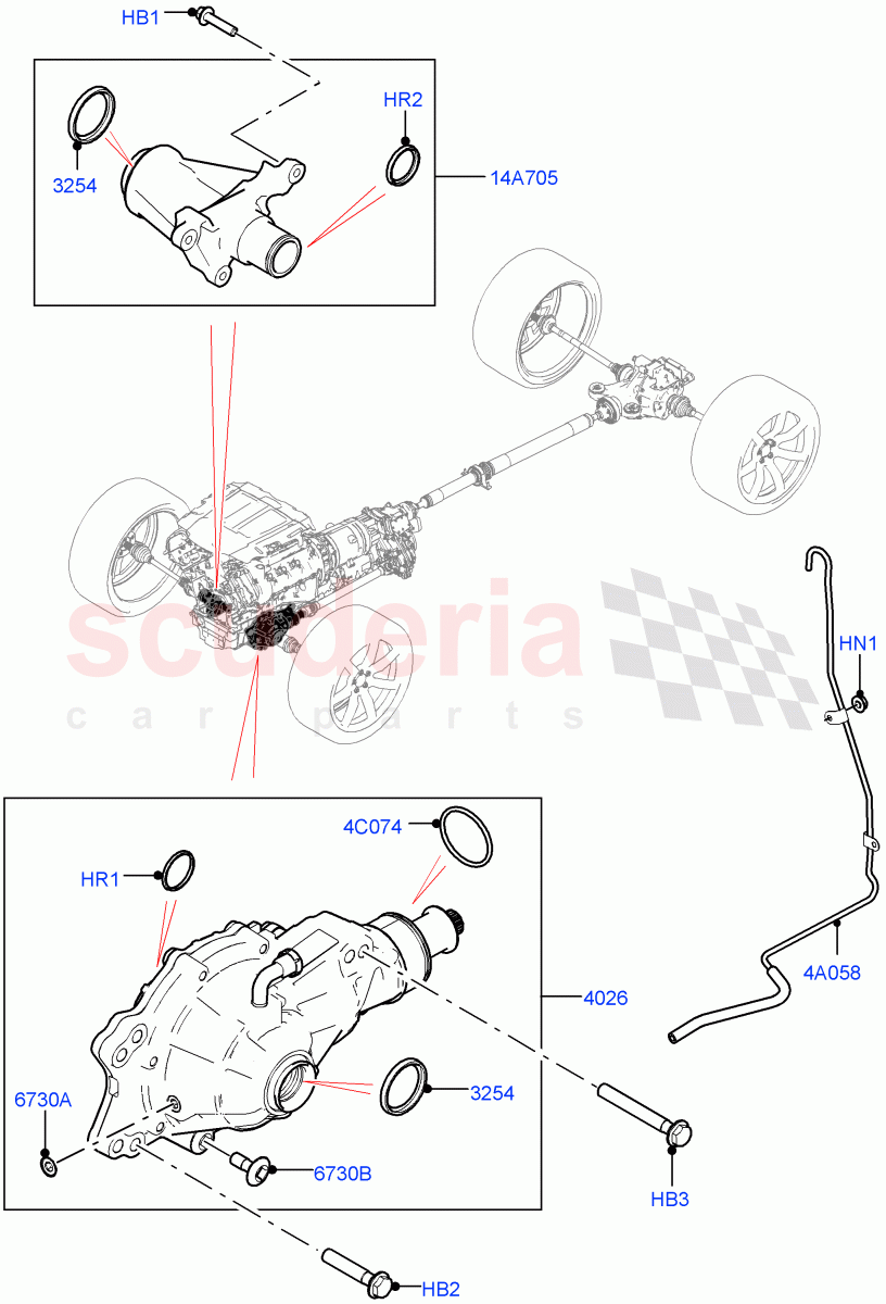 Front Axle Case (2.0L I4 High DOHC AJ200 Petrol, 2.0L I4 Mid DOHC AJ200 Petrol, 2.0L I4 DSL MID DOHC AJ200, 2.0L I4 DSL HIGH DOHC AJ200, 3.0 V6 D Gen2 Twin Turbo, 3.0L DOHC GDI SC V6 PETROL, 5.0L P AJ133 DOHC CDA S/C Enhanced) ((V) TOLA999999) of Land Rover Land Rover Range Rover Velar (2017+) [3.0 I6 Turbo Petrol AJ20P6]