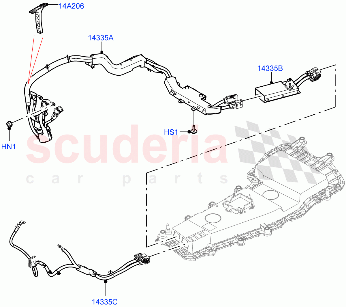 Hybrid Electrical Modules (MHEV Charging Cables and Fixings) (Electric Engine Battery-MHEV) ((V) FROMLH000001) of Land Rover Land Rover Discovery Sport (2015+) [2.2 Single Turbo Diesel]