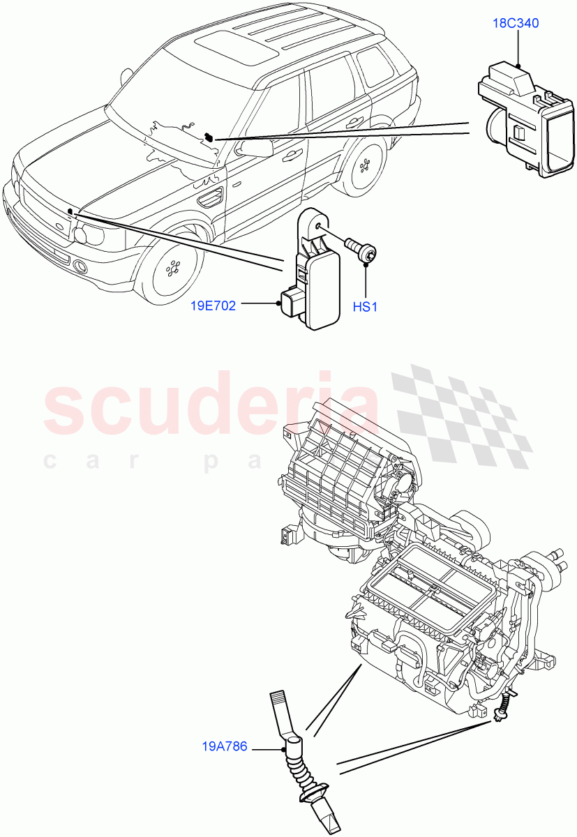 Heater/Air Cond.External Components ((V) FROMAA000001) of Land Rover Land Rover Range Rover Sport (2010-2013) [3.0 Diesel 24V DOHC TC]