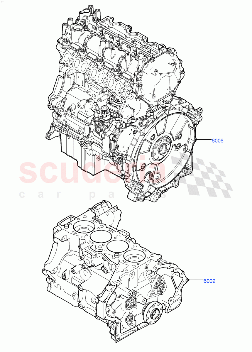 Service Engine And Short Block (2.0L AJ21D4 Diesel Mid, Halewood (UK)) ((V) FROMMH000001) of Land Rover Land Rover Range Rover Evoque (2019+) [2.0 Turbo Diesel AJ21D4]