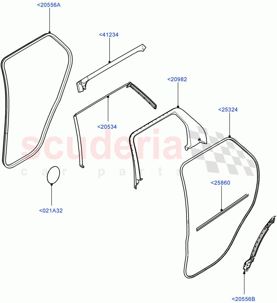 Rear Doors, Hinges & Weatherstrips (Weatherstrips And Seals) (Halewood (UK)) of Land Rover Land Rover Discovery Sport (2015+) [2.2 Single Turbo Diesel]